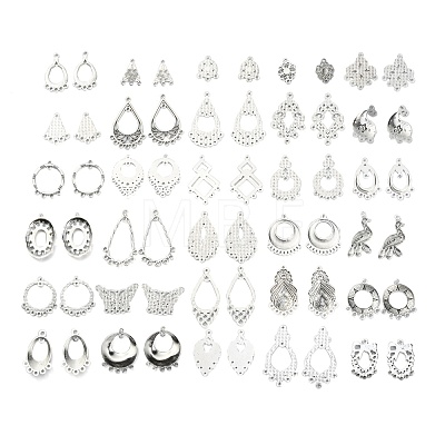Tibetan Style Alloy Chandelier Component Links & Connector Rhinestone Settings FIND-WH0110-041-1
