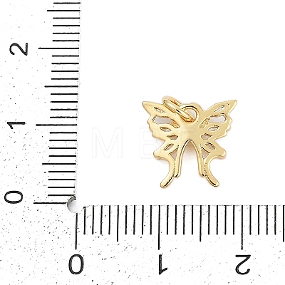 Brass Micro Pave Clear Cubic Zirconia Charms KK-G522-09G-1