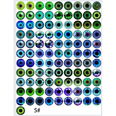 Printed Transparent Glass Cabochons GL-CBAA22A-16-1