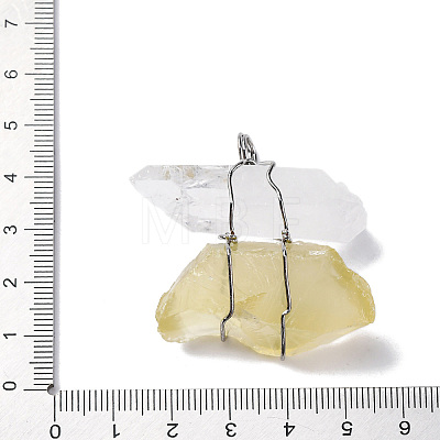 Natural Quartz Crystal & Lemon Quartz Nuggets Big Pendants G-K338-43P-06-1