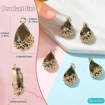 Transparent Glass Pendants GLAA-FZ0001-02F-1
