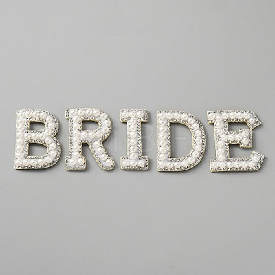 Word BRIDE Iron on Appliques PATC-WH0001-87B-1