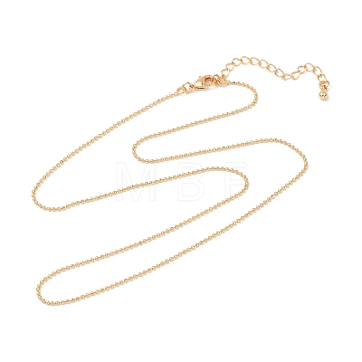 1MM Brass Ball Chain Necklaces for Women NJEW-Q351-01G-1