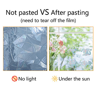 Waterproof PVC Colored Laser Stained Window Film Static Stickers DIY-WH0314-086-1