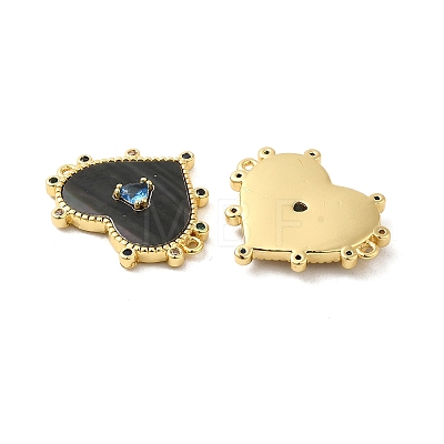 Brass Pave Colorful Cubic Zirconia Connector Charms ZIRC-P110-06G-1