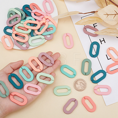 80Pcs 8 Colors Opaque Spray Painted Acrylic Linking Rings OACR-FH0001-022-1