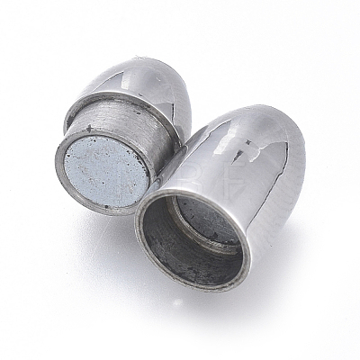304 Stainless Steel Magnetic Clasps with Glue-in Ends STAS-D242-03P-1