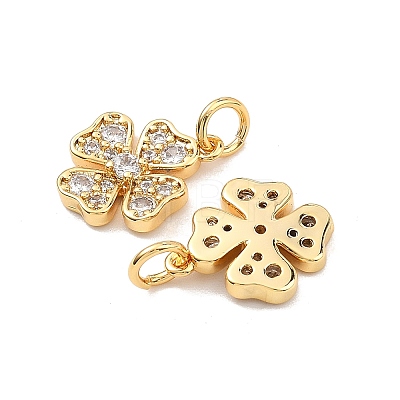 SHEGRACE Brass Micro Pave Clear Cubic Zirconia Pendants XGRQ2C386-407G-1