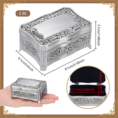 European Retro Floral Engraved Alloy Jewelry Boxes CON-WH0089-281-1