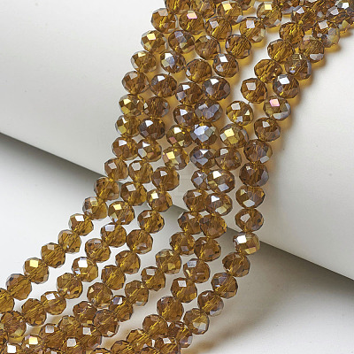 Electroplate Transparent Glass Beads Strands EGLA-A034-T4mm-H07-1