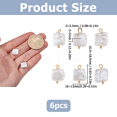 6Pcs Natural Freshwater Pearl Keshi Pearl Pendants STAS-HS0001-89G-1