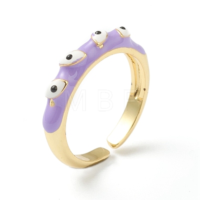 (Jewelry Parties Factory Sale)Brass Enamel Cuff Rings RJEW-O043-05-1