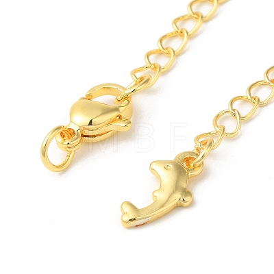 Rack Plating Brass Ends with Chain and Lobster Claw Clasps KK-F873-04G-1