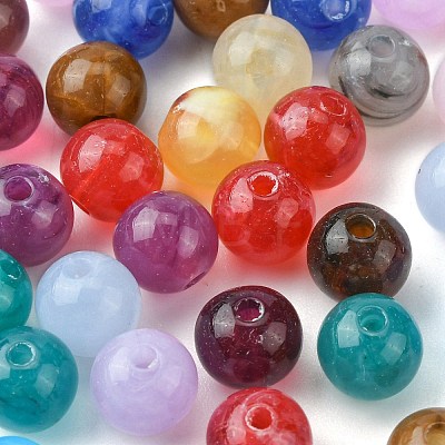 Round Imitation Gemstone Acrylic Beads OACR-R029-8mm-M-1