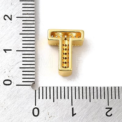 Brass Micro Pave Clear Cubic Zirconia Charms ZIRC-C009-01G-T-1