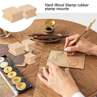 AHADERMAKER 20Pcs 5 Styles Square Grooved Wood Blocks for Stamp Carving WOOD-GA0001-63-1