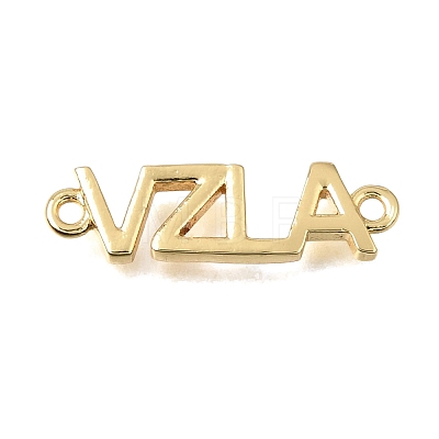 Brass Letter VZLA Links Connector Charms KK-C263-07G-1