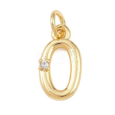 Brass Micro Pave Clear Cubic Zirconia Charms KK-P339-27G-1