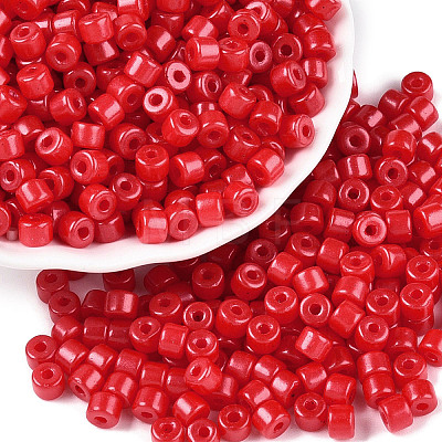 Opaque Baking Paint Glass Seed Beads SEED-T008-02K-1