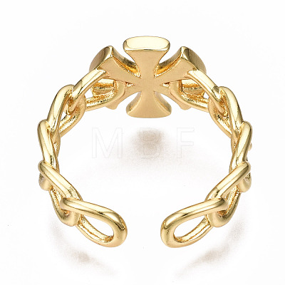 Brass Enamel Cuff Rings RJEW-N035-008-NF-1