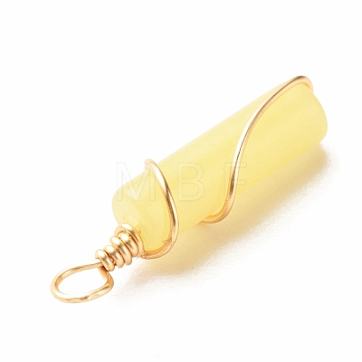 Natural Lemon Jade Pendants PALLOY-JF01453-08-1