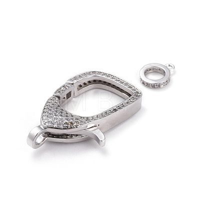 Brass Micro Pave Cubic Zirconia Lobster Claw Clasps ZIRC-F110-02D-P-1