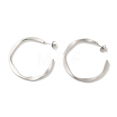 Non-Tarnish 304 Stainless Steel C-Shaped Stud Earrings for Women EJEW-Z066-07P-1