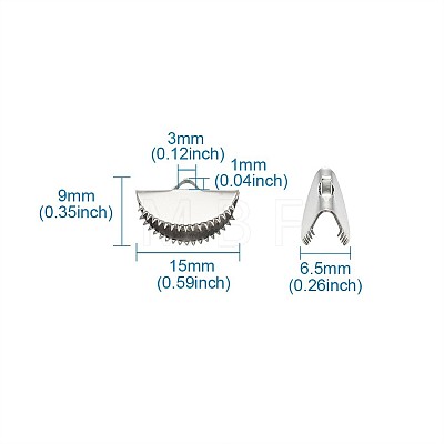 Iron Ribbon Crimp Ends IFIN-TAC001-07A-P-1