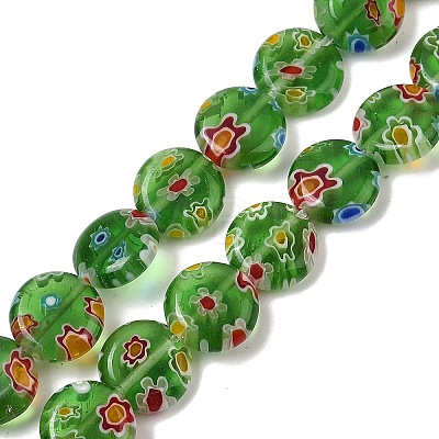 Handmade Millefiori Lampwork Beads Strands LAMP-G166-17B-02-1