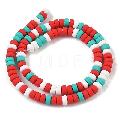 Christmas Handmade Polymer Clay Beads Strands CLAY-F006-01B-1