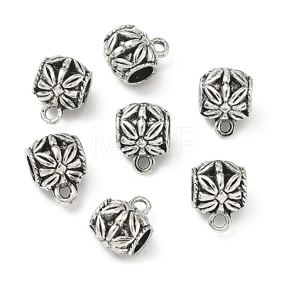 Tibetan Style Alloy Tube Bails PALLOY-S079-063AS-1