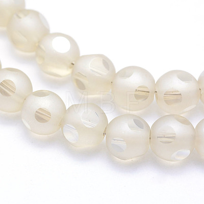 Electroplate Glass Beads Strands EGLA-P032B-8mm-P02-1
