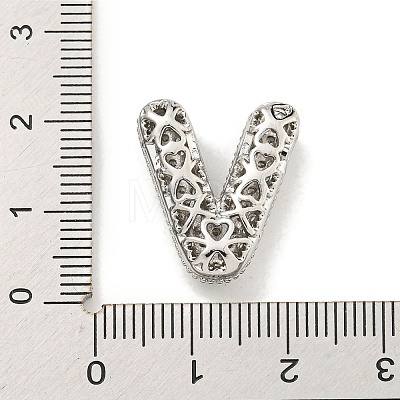 Platinum Plated Brass Micro Pave Cubic Zirconia Pendants KK-L073-001P-V-1