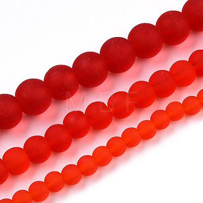 Transparent Glass Beads Strands GLAA-T032-T8mm-MD09-1