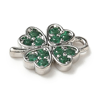 Brass Micro Pave Cubic Zirconia Charms X-KK-I276-44P-1