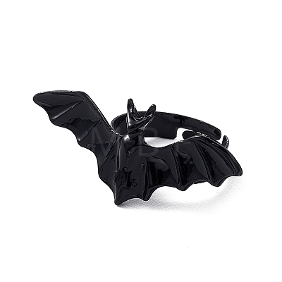 Halloween Themed Alloy Bat Adjustable Ring for Woman LS-RJEW-L105-01-1