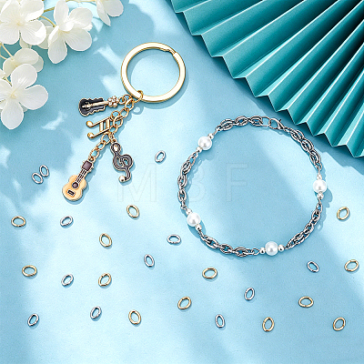400Pcs 2 Colors 304 Stainless Steel Jump Rings STAS-PH0007-37-1