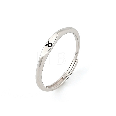 Rhodium Plated 925 Sterling Silver Adjustable Rings RJEW-S397-01P-03-1