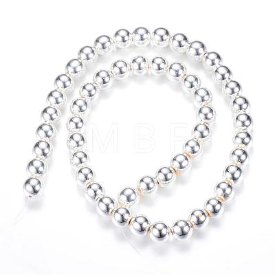 Electroplate Non-magnetic Synthetic Hematite Beads Strands G-Q466-6mm-02-1
