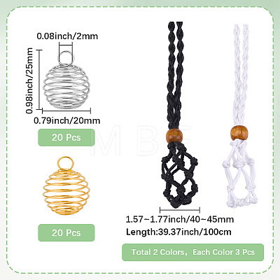 6Pcs 2 Colors Adjustable Braided Waxed Cord Macrame Pouch Necklace Making FIND-SC0023-88-1