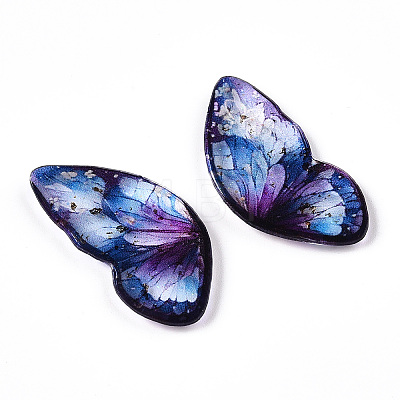 Epoxy Resin Butterfly Wings Cabochons CRES-N035-02C-1