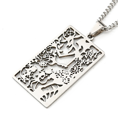 Non-Tarnish 304 Stainless Steel Pendant Necklaces NJEW-L118-02P-02-1