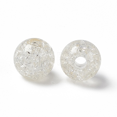 Transparent Crackle Acrylic Bead OACR-H019-02B-1