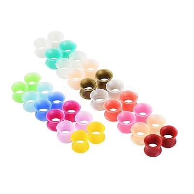 32Pcs 16 Colors Silicone Thin Ear Gauges Flesh Tunnels Plugs FIND-YW0001-16B-1