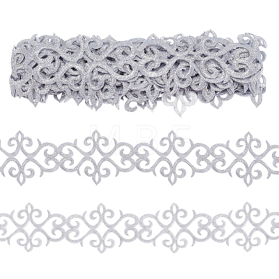 Polyester Floral Embroidery Lace Trim OCOR-WH0079-89-1