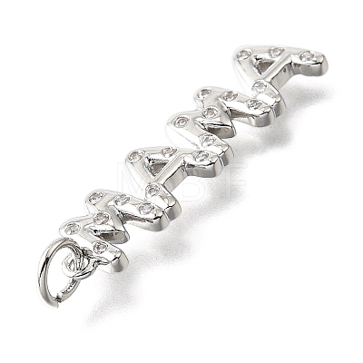 Mother's Day Brass Micro Pave Cubic Zirconia Pendants KK-V007-26P-1