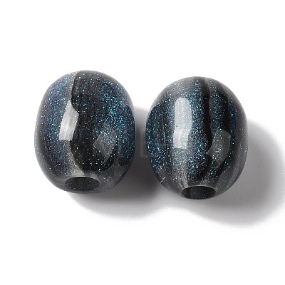 Resin Glitter European Beads RESI-G066-02-1