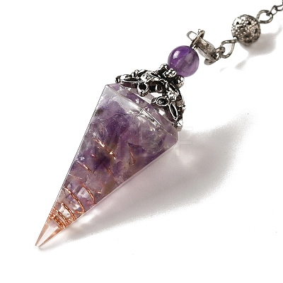 Natural Amethyst Dowsing Pendulum Big Pendants G-H285-02P-03-1