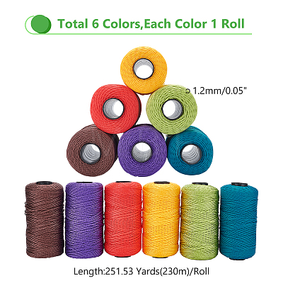 WADORN 6 Roll 6 Colors 3-Ply Polypropylene Fiber Ice Silk Hand Knitting Light Body Yarn OCOR-WR0001-41-1