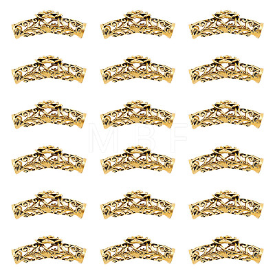 20Pcs Tibetan Style Alloy Curved Tube Beads FIND-DC0002-41-1